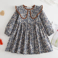Blossom Belle – Long Sleeve Floral Princess Dress with Doll Collar for Girls